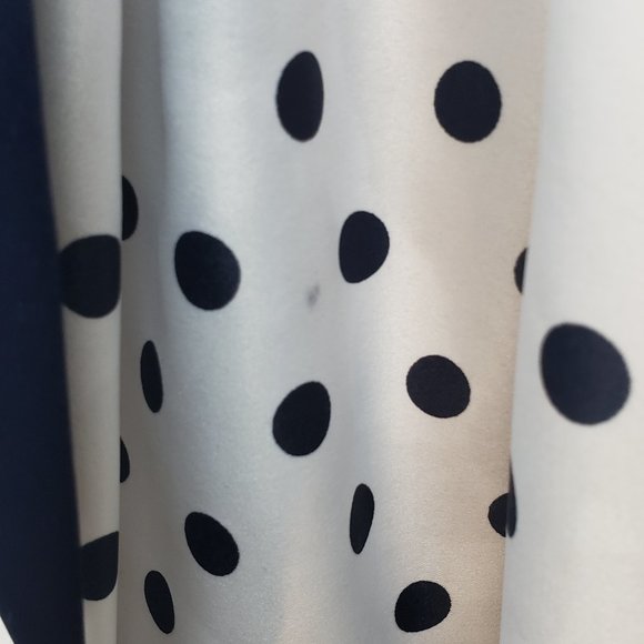 White and Navy polka dot dress. By Dorissa Size 6 Girls - Picture 5 of 12